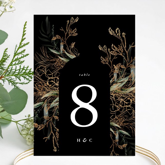 5 x 7 Eucalyptus Gold Black Arch Table Number (Creator Uploaded)