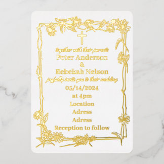 5" x 7" Foil Wedding Invitation