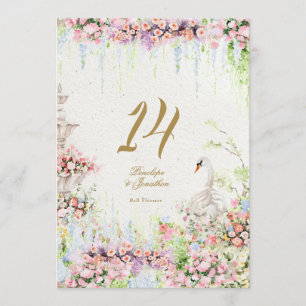 5 X 7 french chateau Wedding Table Number
