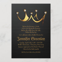 5" x 7" Gold Royal Queen Crown Bridal Shower