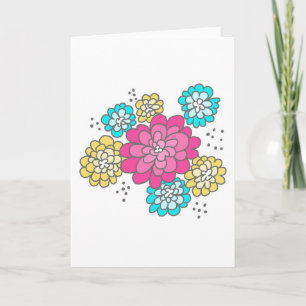 5 x 7 Greeting Card...Doodle Blossoms Card