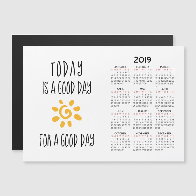 5" x 7" Inspirational 2019 Calendar Flat Magnetic Invitation (Front/Back)