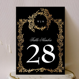 5 x 7  Monogram Black Crest Classic Table Numbers