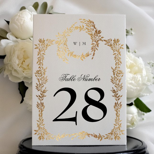 5 x 7 Monogram Crest Classic Wedding Table Numbers (Creator Uploaded)