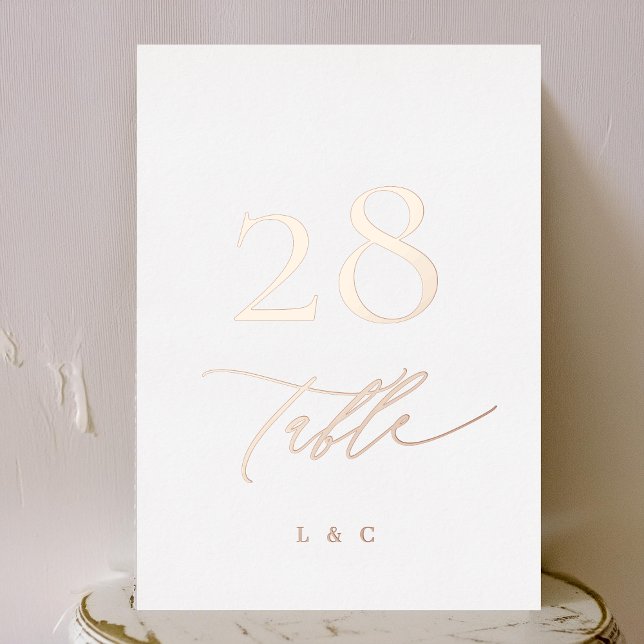 5 x 7 Rose Gold Black Formal Wedding Table Number (Creator Uploaded)