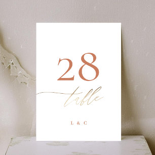 5 x 7 Terracotta Elegant Gold Wedding Table Number