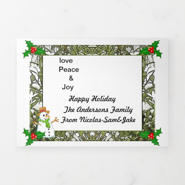 5" x 7" Trifold Letter Fold Holiday Card christmas (Cover)