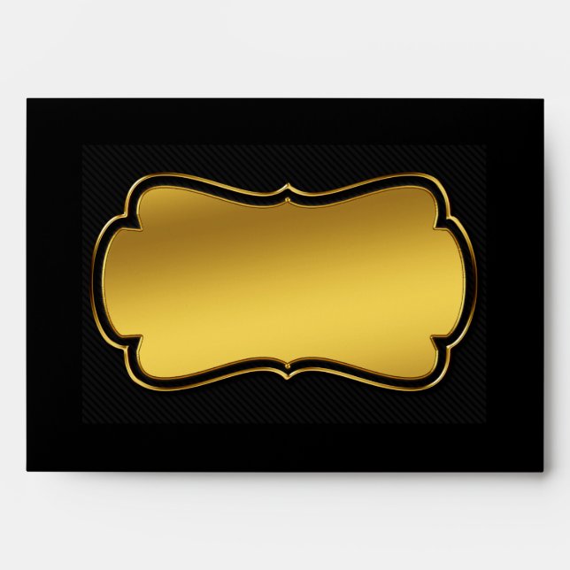 5 x 7 Vintage Black & Gold Envelope (Front)