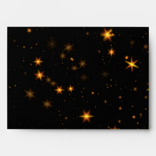 5 x 7 Vintage Black Gold Stars Return Address Envelope