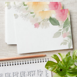 5 x 7 Vintage Floral Pattern Return Address Envelope