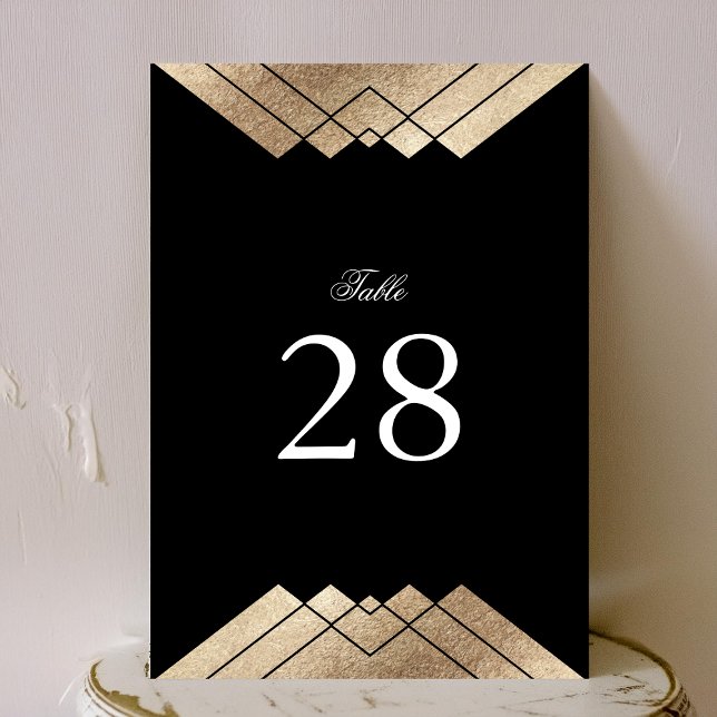 5 x 7 White Black Gold Wedding Table Numbers (Creator Uploaded)