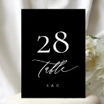 5 x 7 White Black Modern Wedding Table Numbers<br><div class="desc">***this design is part of a matching collection*** _______________________ this design template is fully editable / customisable by you the customer - click personalise further button if you wish to move, add, delete, or make significant changes to the design _______________________ *if you have any DESIGN questions or need more designs...</div>