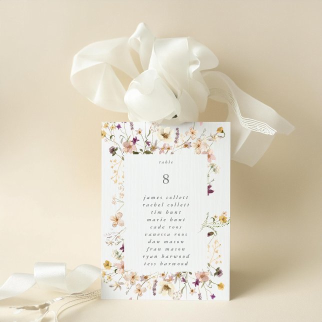 5 x 7 Wildflower Pampas Wedding Table Numbers (Creator Uploaded)