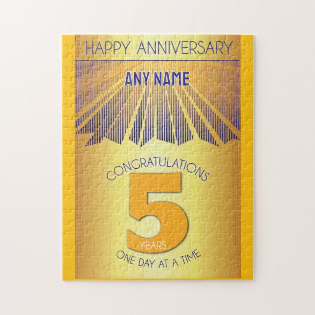 5 Year | AA 12 Step Anniversary Personalised Jigsaw Puzzle (Vertical)