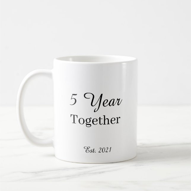 5 Year Anniversary Mug – First Wedding Anniversary (Left)