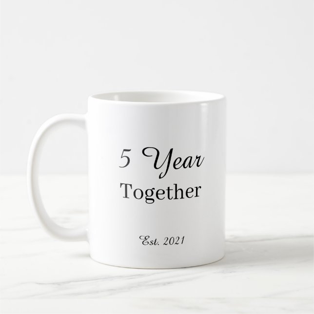 5 Year Anniversary Mug – First Wedding Anniversary (Left)