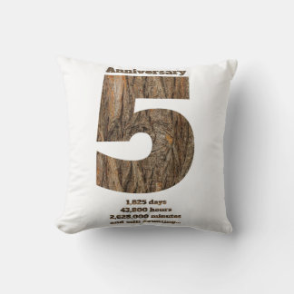 5 Year Anniversary - Wood Anniversary Milestone Cushion