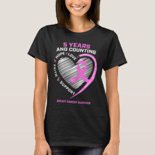 5 Year Breast Cancer Survivor  5 Years Cancer Free T-Shirt