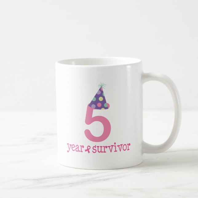 5 Year Breast Cancer Survivor Coffee Mug (Right)