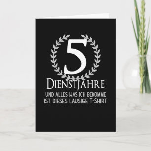 5 Year Company Anniversary Company Party Employees Card