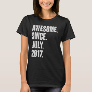 5 Year Old 5th Birthday Awesome Since July 2017 T-Shirt