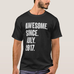 5 Year Old 5th Birthday Awesome Since July 2017 T-Shirt