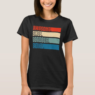 5 Year Old  5th Birthday Awesome Since October 201 T-Shirt