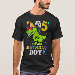 5 Year Old 5th Birthday Boy Rex Dinosaur Toddler K T-Shirt