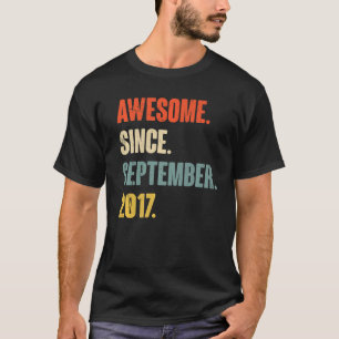 5 Year Old 5th Birthday Funny Awesome Since Septem T-Shirt