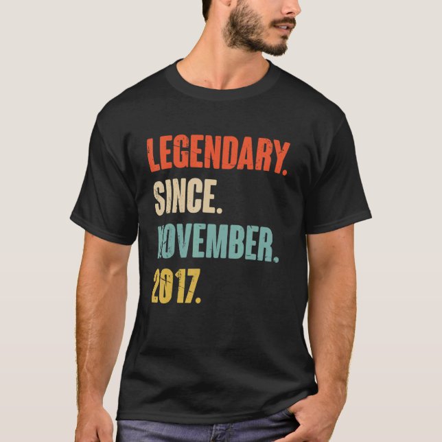 5 Year Old 5th Birthday Legendary Since November 2 T-Shirt (Front)
