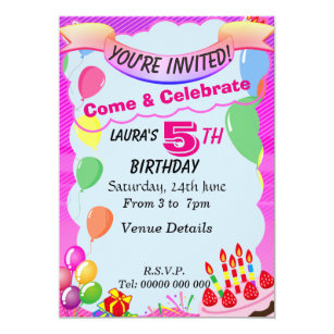 5 Year Old Birthday Invitations | Zazzle AU