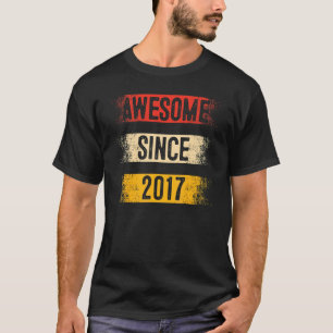 5 Year Old Awesome Since 2017 5th Birthday T-Shirt