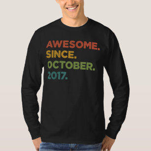 5 Year Old Awesome Since October 2017 5th Birthda T-Shirt