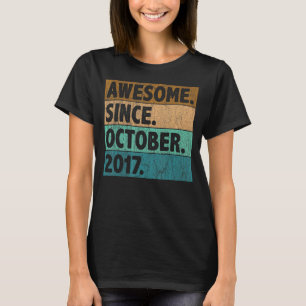 5 Year Old Awesome Since October 2017 5th Birthda T-Shirt