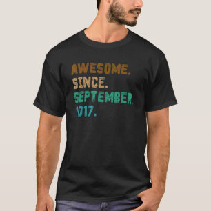 5 Year Old Awesome Since September 2017 5th Birth T-Shirt
