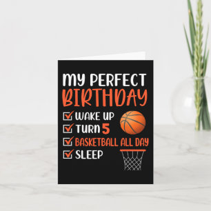 5 Year Old Basketball Birthday Party 5th Boy Bday  Card