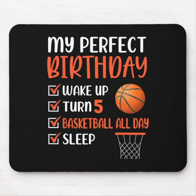 5 Year Old Basketball Birthday Party 5th Boy Bday  Mouse Pad (Front)