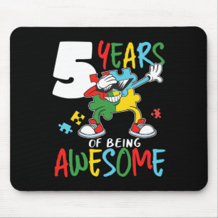 5 Year Old Birthday Autistic Boy Girl Autism Aware Mouse Pad