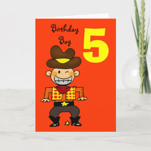 5 year old birthday boy card