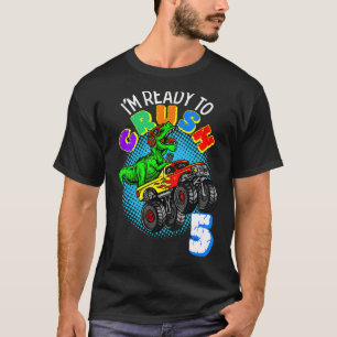 5 Year Old Birthday Boy Dinosaur Trex 5th Five Bo T-Shirt