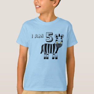 5 year old birthday boy/girl gift (zebra) T-Shirt