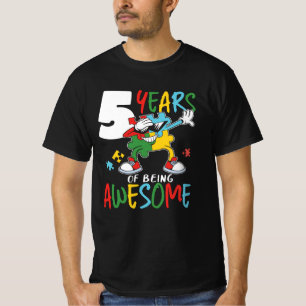5 Year Old Birthday Boy Or Girl Autism Awareness T-Shirt