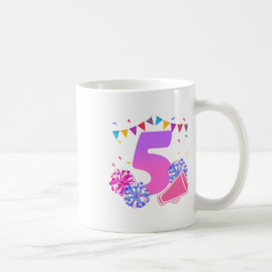 5 Year Old Birthday Cheerleading Girl 5th Party Coffee Mug