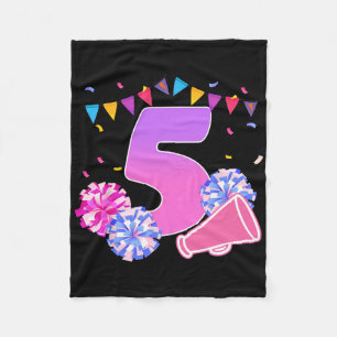 5 Year Old Birthday Cheerleading Girl 5th Party  Fleece Blanket