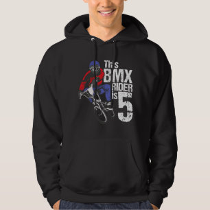 5 Year Old BMX Birthday Party Boys Dirt Bike Bikin Hoodie