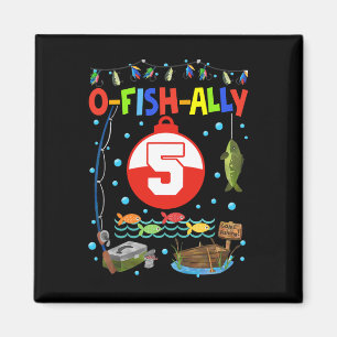 5 Year Old Fishing 5th Birthday Boy Bday Party Dec Magnet