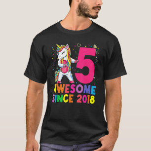5 Year Old Gifts Girls Teens Flossing Unicorn 5th T-Shirt