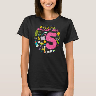5 Year Old Girl Scientist 5th Birthday Girl Scienc T-Shirt