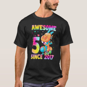 5 Year Old  Girls Teens Cute Little Dragon 5th Bir T-Shirt