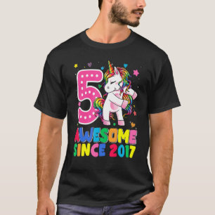 5 Year Old Girls Teens Flossing Unicorn 5th Birth T-Shirt